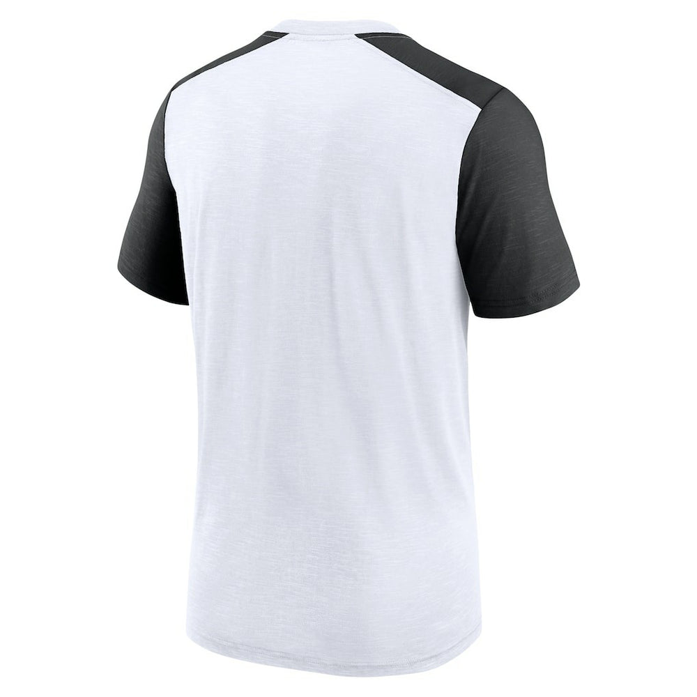 Nike New Orleans Saints Color Block Team Name T-Shirt White/Heathered Black