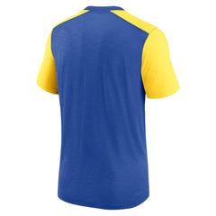 Nike Los Angeles Rams Color Block Team Name T-Shirt Heathered Royal/Heathered Gold