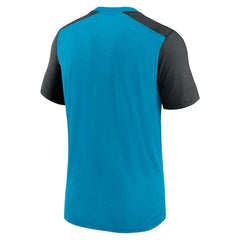 Nike Carolina Panthers Color Block Team Name T-Shirt Heathered Blue/Heathered Black
