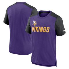 Nike Minnesota Vikings Color Block Team Name T-Shirt Heathered Purple/Heathered Black