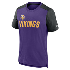 Nike Minnesota Vikings Color Block Team Name T-Shirt Heathered Purple/Heathered Black