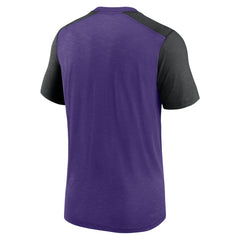 Nike Minnesota Vikings Color Block Team Name T-Shirt Heathered Purple/Heathered Black