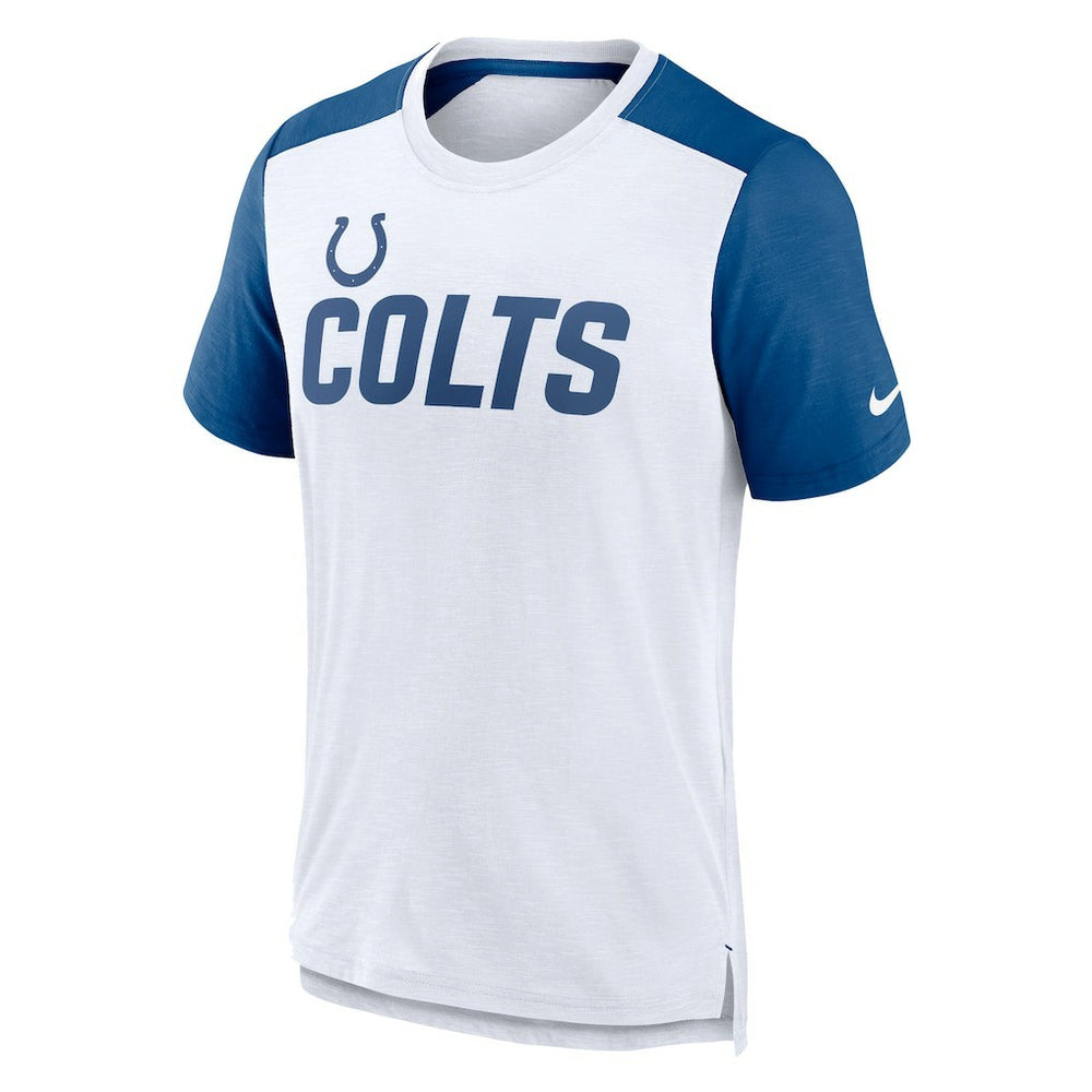 Nike Indianapolis Colts Color Block Team Name T-Shirt White/Heather Royal