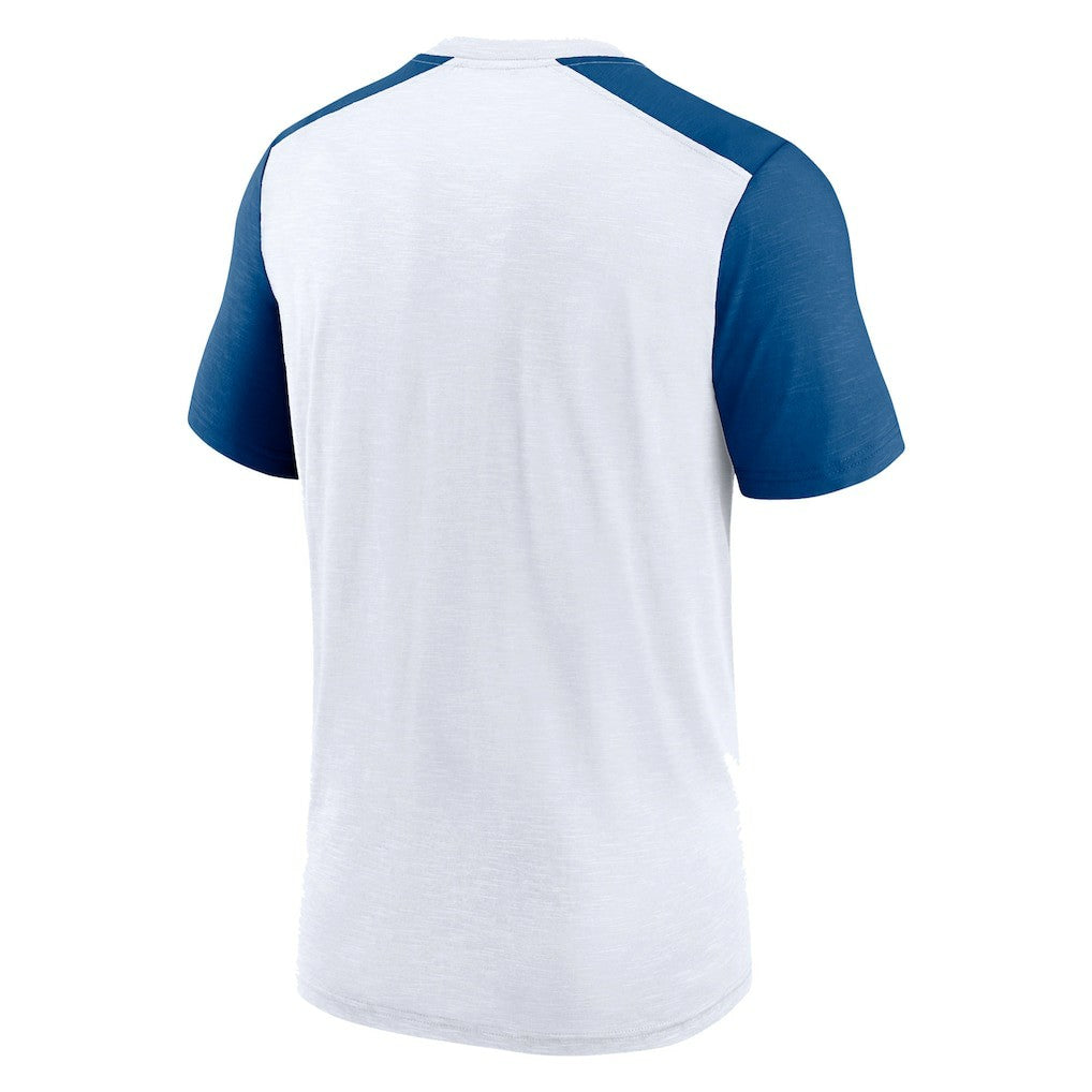 Nike Indianapolis Colts Color Block Team Name T-Shirt White/Heather Royal