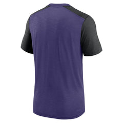 Nike Baltimore Ravens Color Block Team Name T-Shirt Heathered Purple/Heathered Black