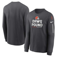 Nike Cleveland Browns Team Slogan Long Sleeve T-Shirt Anthracite