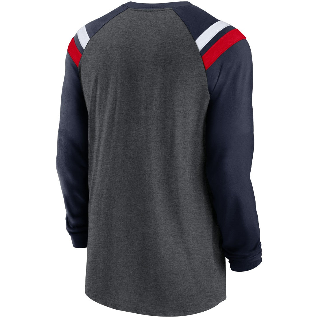 Nike Tennessee Titans Tri-Blend Raglan Athletic Long Sleeve Fashion T-Shirt Heathered Charcoal/Navy