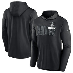 Nike Las Vegas Raiders Lightweight Performance Hooded Long Sleeve T-Shirt Black