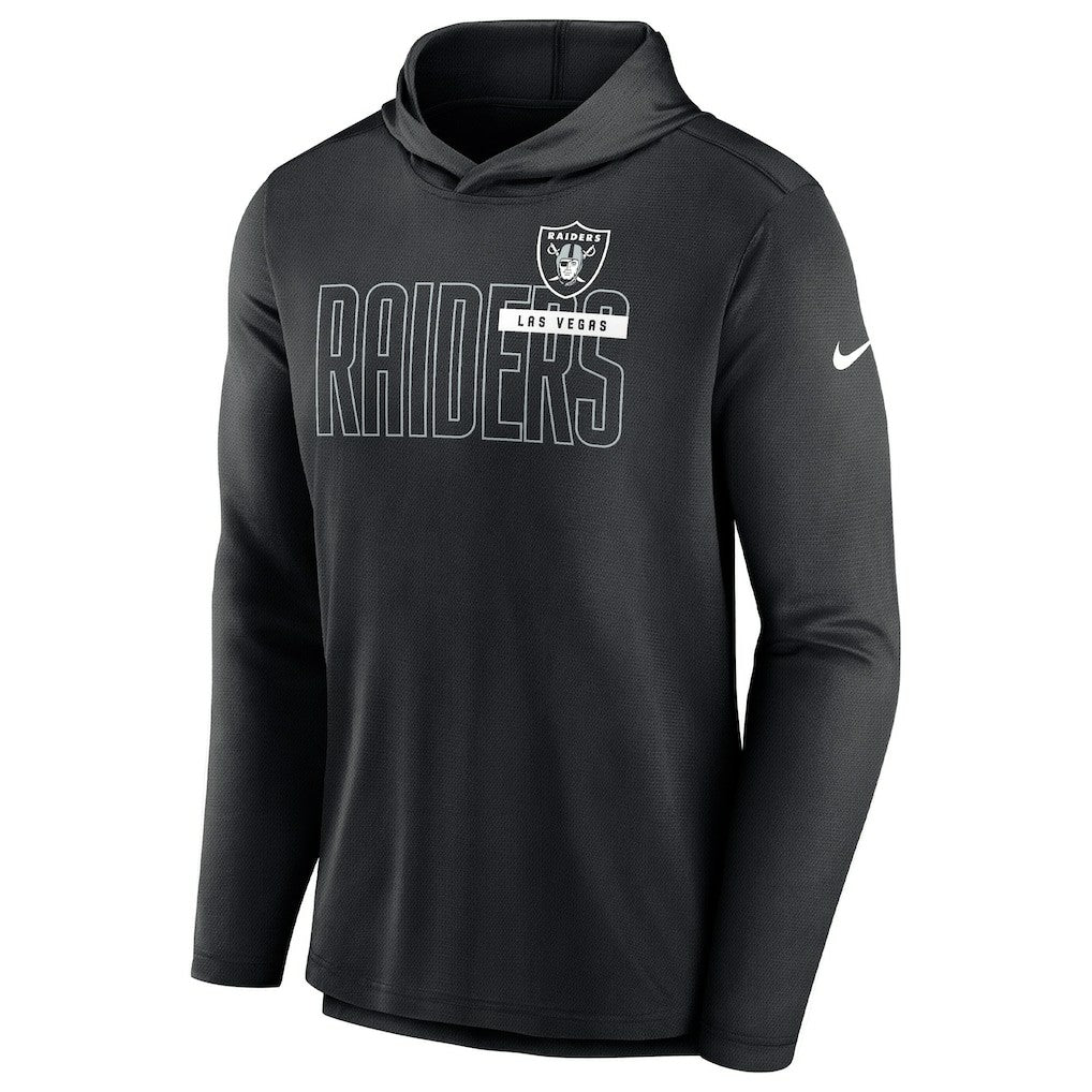 Nike Las Vegas Raiders Lightweight Performance Hooded Long Sleeve T-Shirt Black