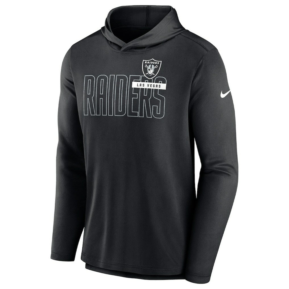 Nike Las Vegas Raiders Lightweight Performance Hooded Long Sleeve T-Shirt Black