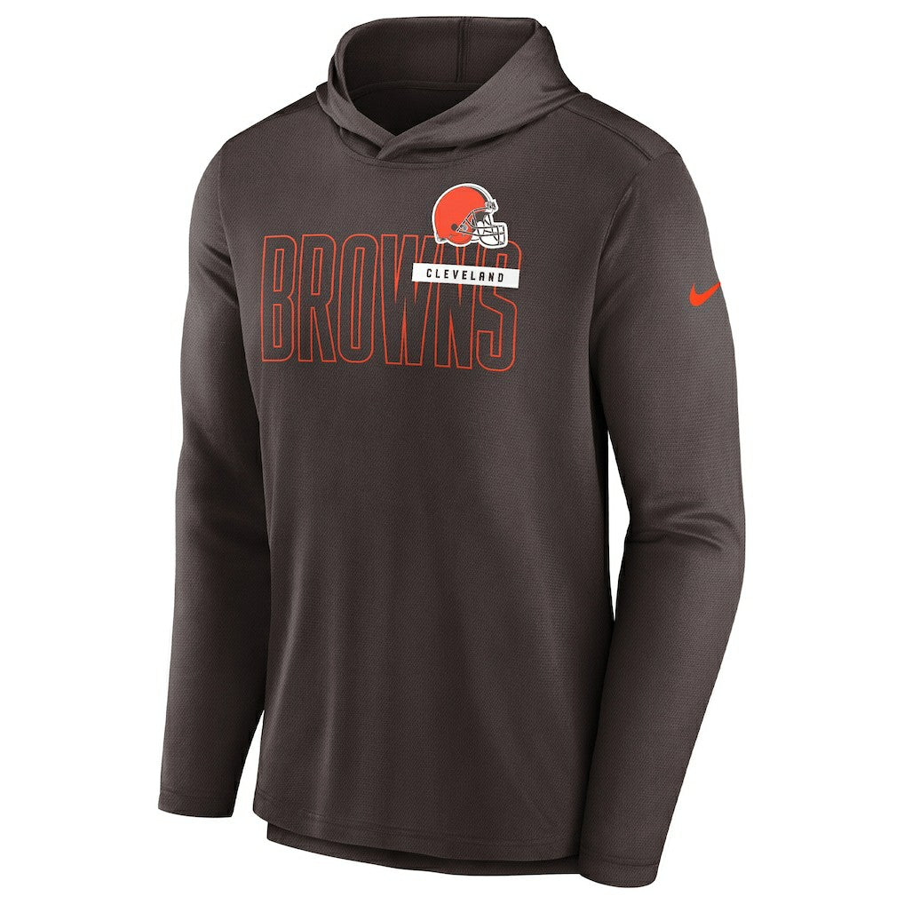 Nike Cleveland Browns Lightweight Performance Hooded Long Sleeve T-Shirt Brown