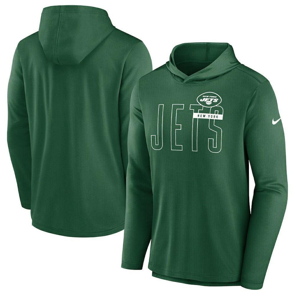 Nike New York Jets Lightweight Performance Hooded Long Sleeve T-Shirt Green