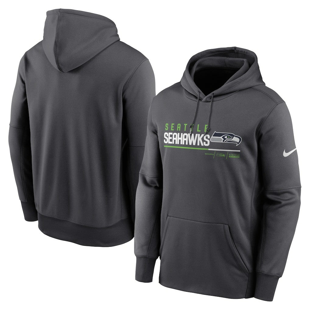 Nike Seattle Seahawks Prime Logo Name Split Pullover Hoodie Anthracite