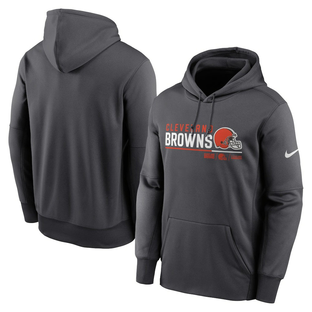 Nike Cleveland Browns Prime Logo Name Split Pullover Hoodie Anthracite