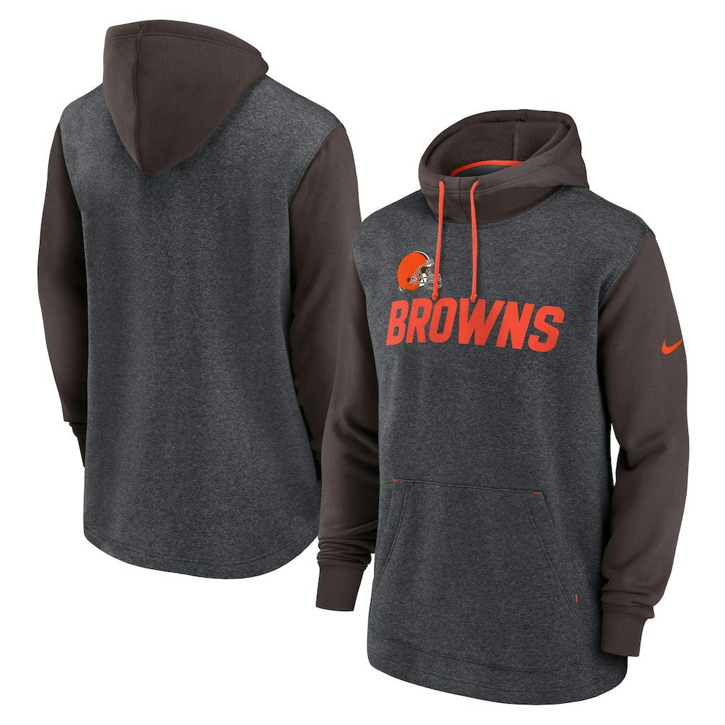 Nike Cleveland Browns Surrey Legacy Pullover Hoodie Heathered Charcoal/Brown