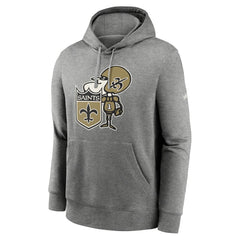 Nike New Orleans Saints Rewind Club Fleece Pullover Hoodie Heathered Gray
