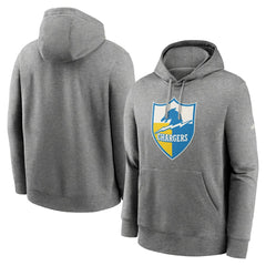 Nike Los Angeles Chargers Rewind Club Fleece Pullover Hoodie Heathered Gray