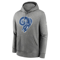 Nike Los Angeles Rams Rewind Club Fleece Pullover Hoodie Heathered Gray
