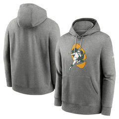 Nike Green Bay Packers Rewind Club Fleece Pullover Hoodie Heathered Gray