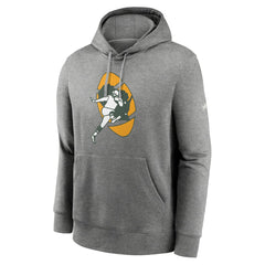Nike Green Bay Packers Rewind Club Fleece Pullover Hoodie Heathered Gray