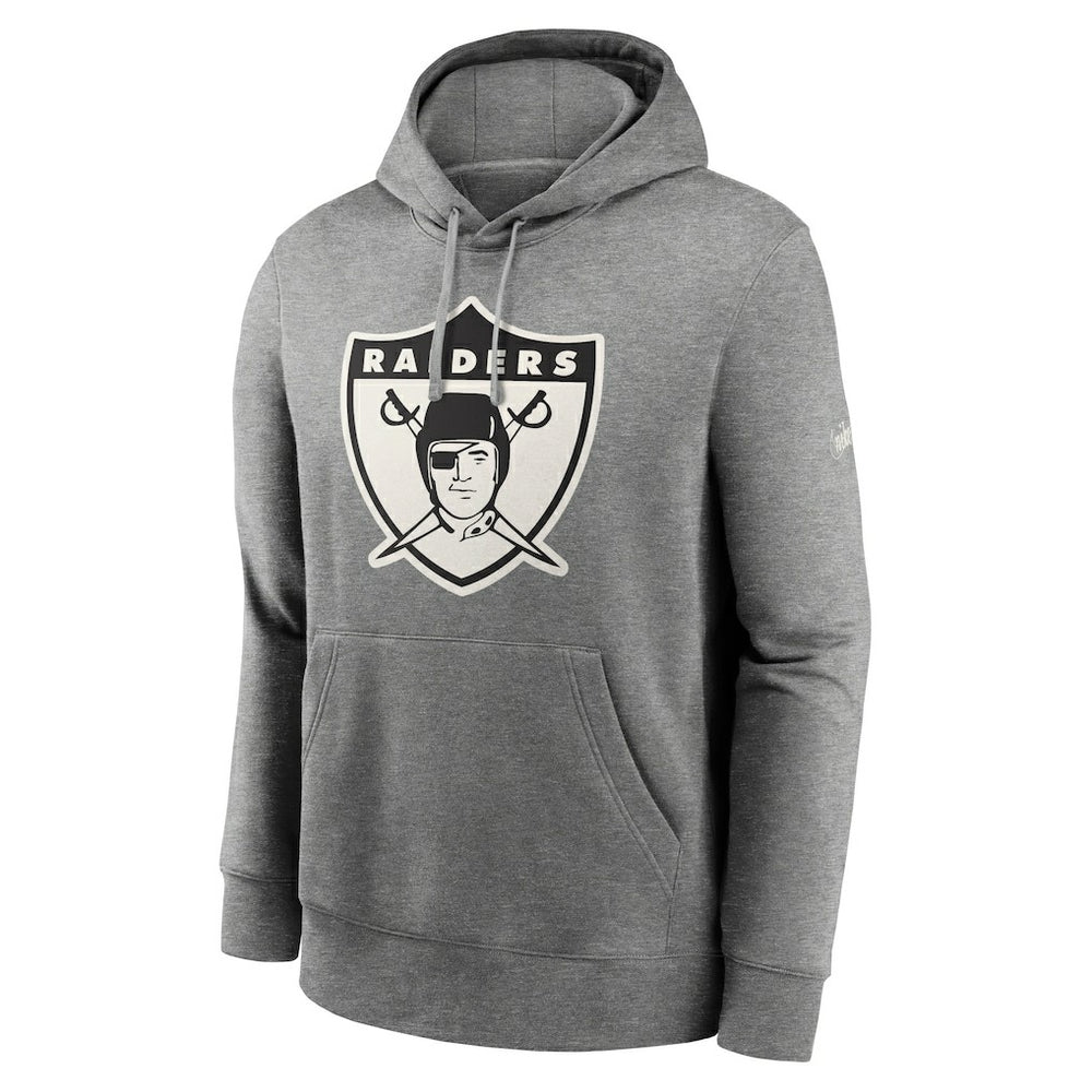 Nike Oakland Raiders Rewind Club Fleece Pullover Hoodie Heathered Gray