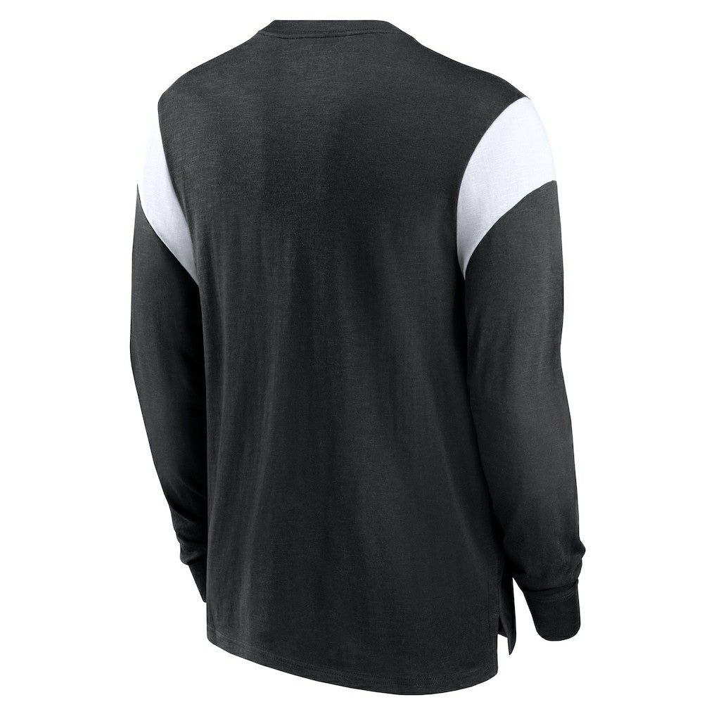 Nike Oakland Raiders Rewind Playback Helmet Long Sleeve T-Shirt Heather Black