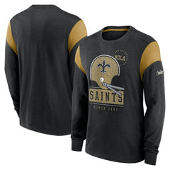 Nike New Orleans Saints Rewind Playback Helmet Long Sleeve T-Shirt Heather Black