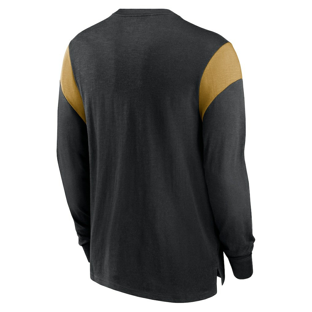 Nike New Orleans Saints Rewind Playback Helmet Long Sleeve T-Shirt Heather Black