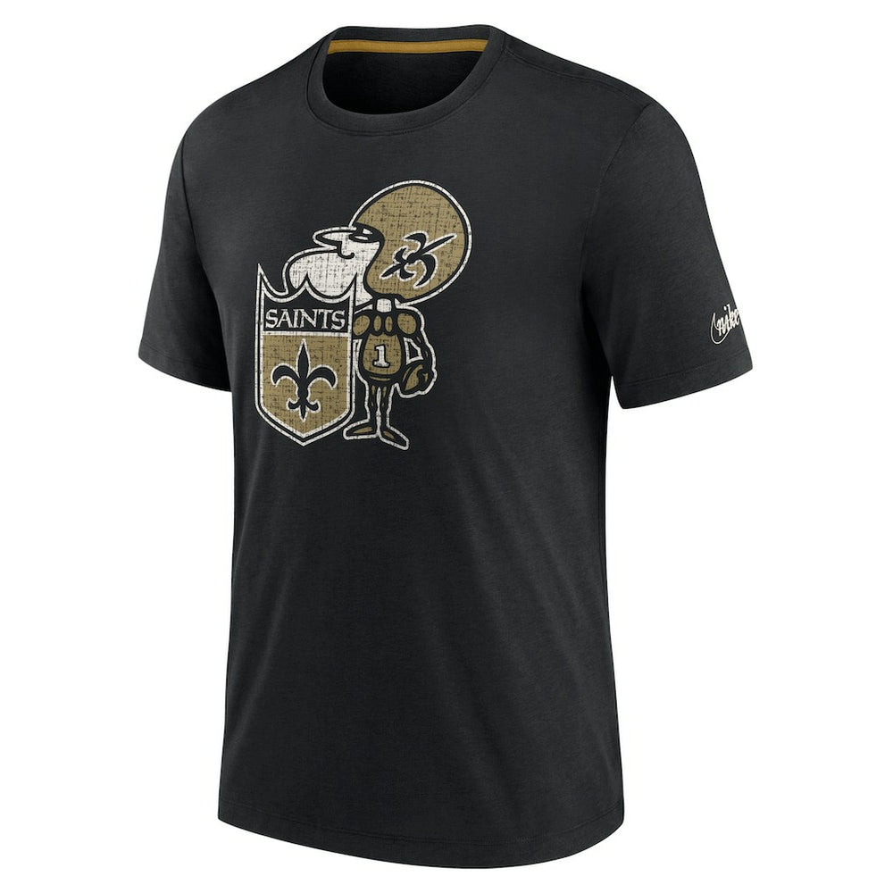 Nike New Orleans Saints Rewind Playback Logo Tri-Blend T-Shirt Black