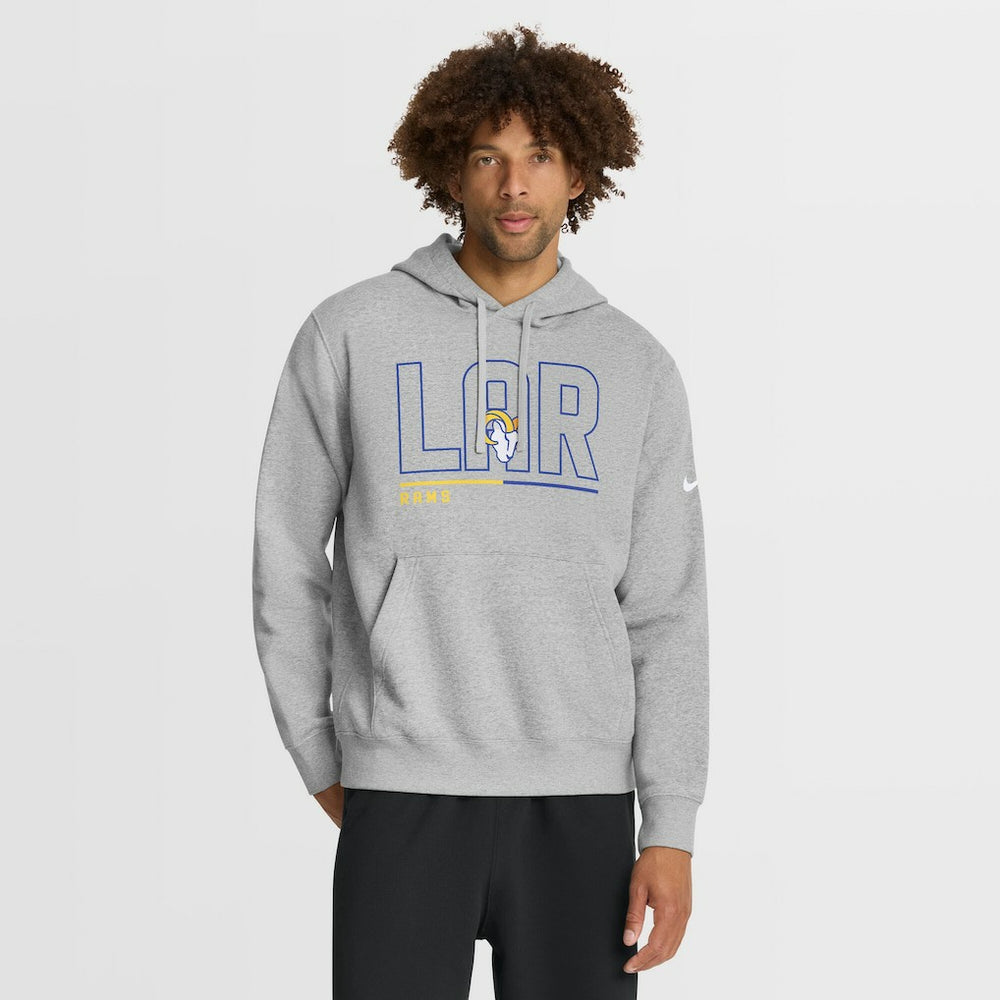Nike Los Angeles Rams City Code Club Fleece Pullover Hoodie Heathered Gray