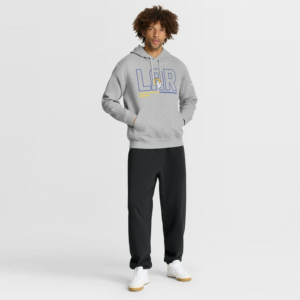 Nike Los Angeles Rams City Code Club Fleece Pullover Hoodie Heathered Gray