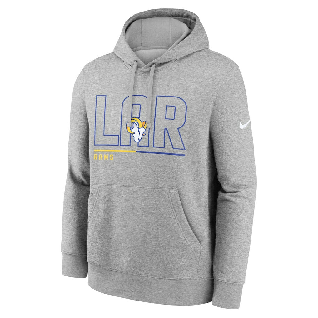 Nike Los Angeles Rams City Code Club Fleece Pullover Hoodie Heathered Gray