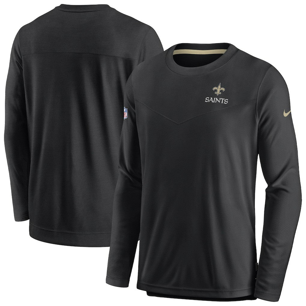 Nike New Orleans Saints Sideline Lockup Performance Pullover Sweatshirt Black