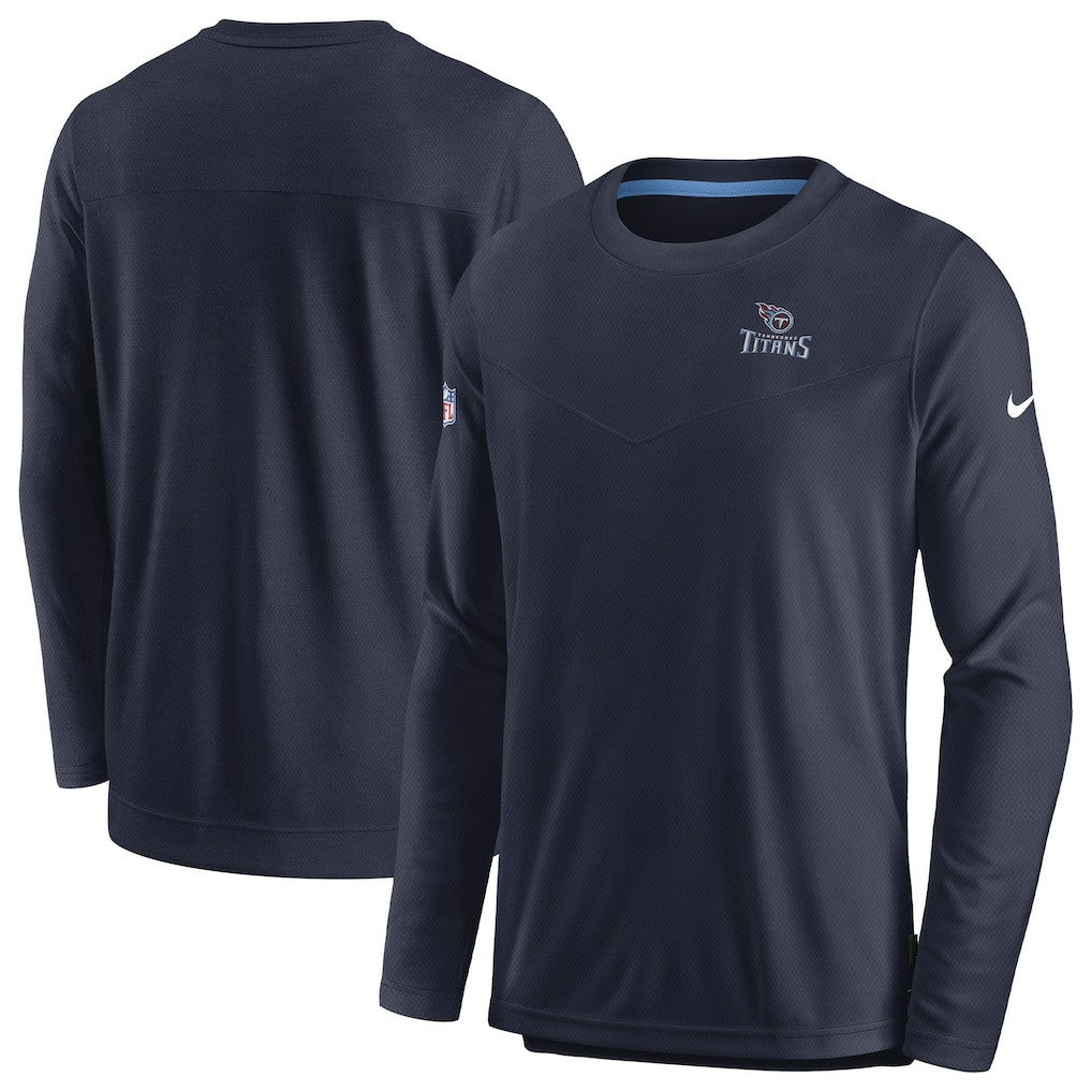 Nike Tennessee Titans Sideline Lockup Performance Pullover Sweatshirt Navy