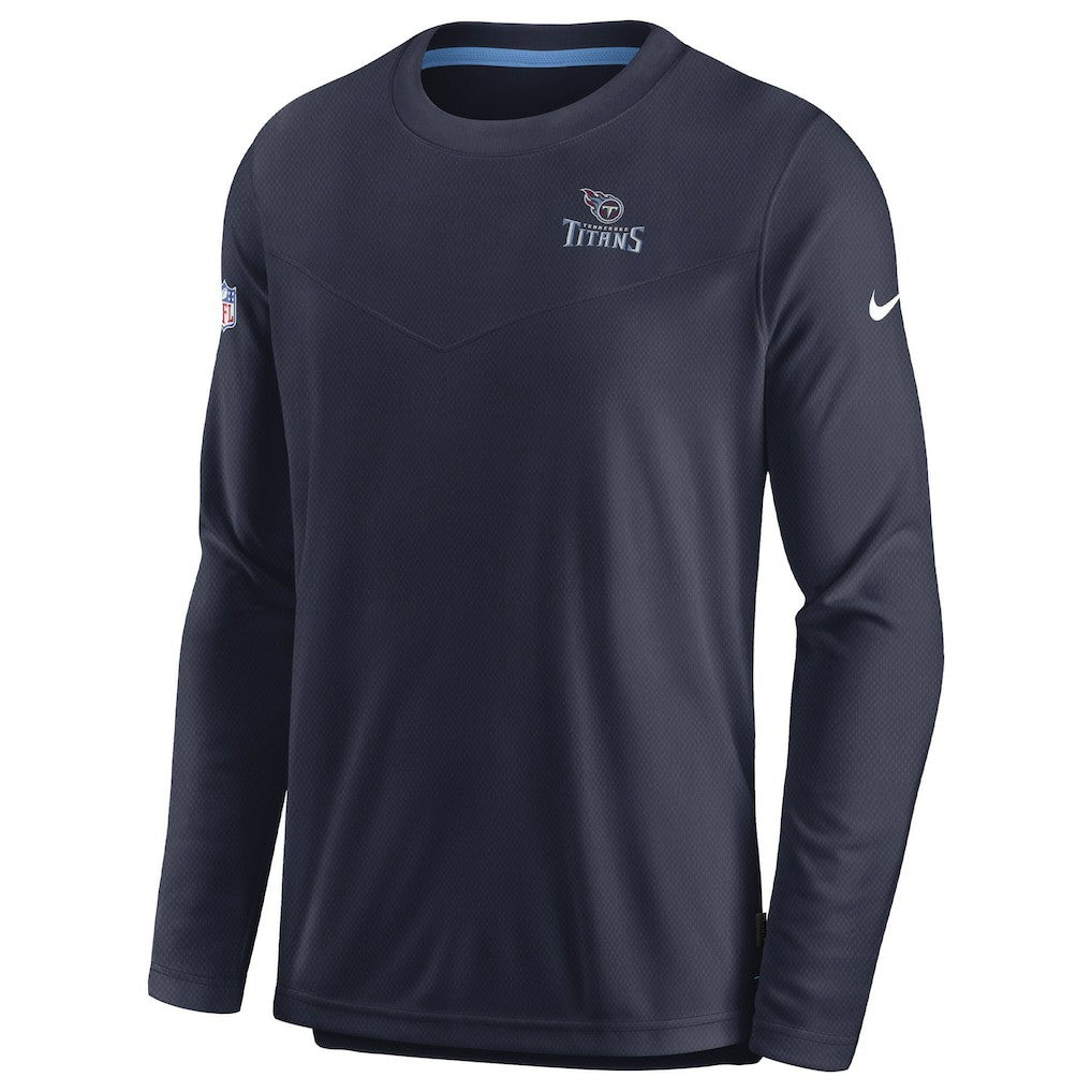 Nike Tennessee Titans Sideline Lockup Performance Pullover Sweatshirt Navy