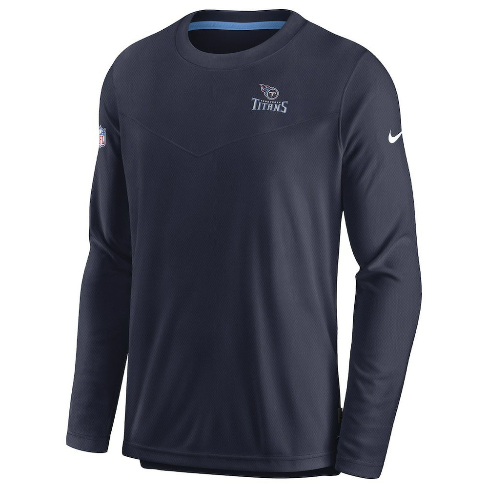 Nike Tennessee Titans Sideline Lockup Performance Pullover Sweatshirt Navy