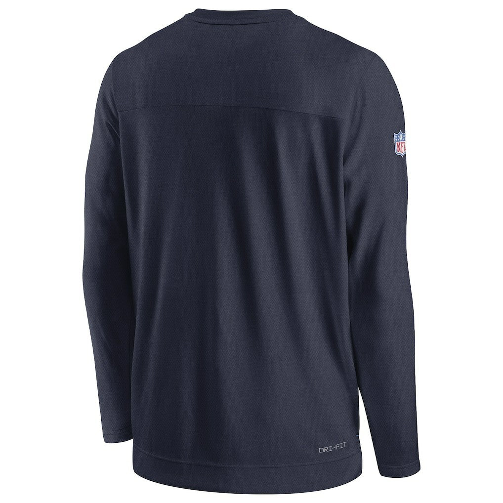 Nike Tennessee Titans Sideline Lockup Performance Pullover Sweatshirt Navy