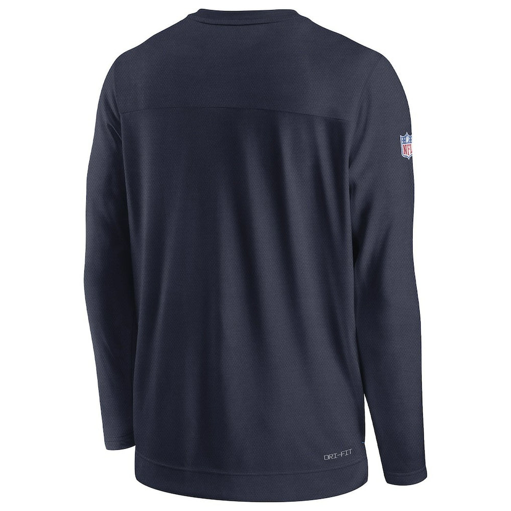 Nike Tennessee Titans Sideline Lockup Performance Pullover Sweatshirt Navy