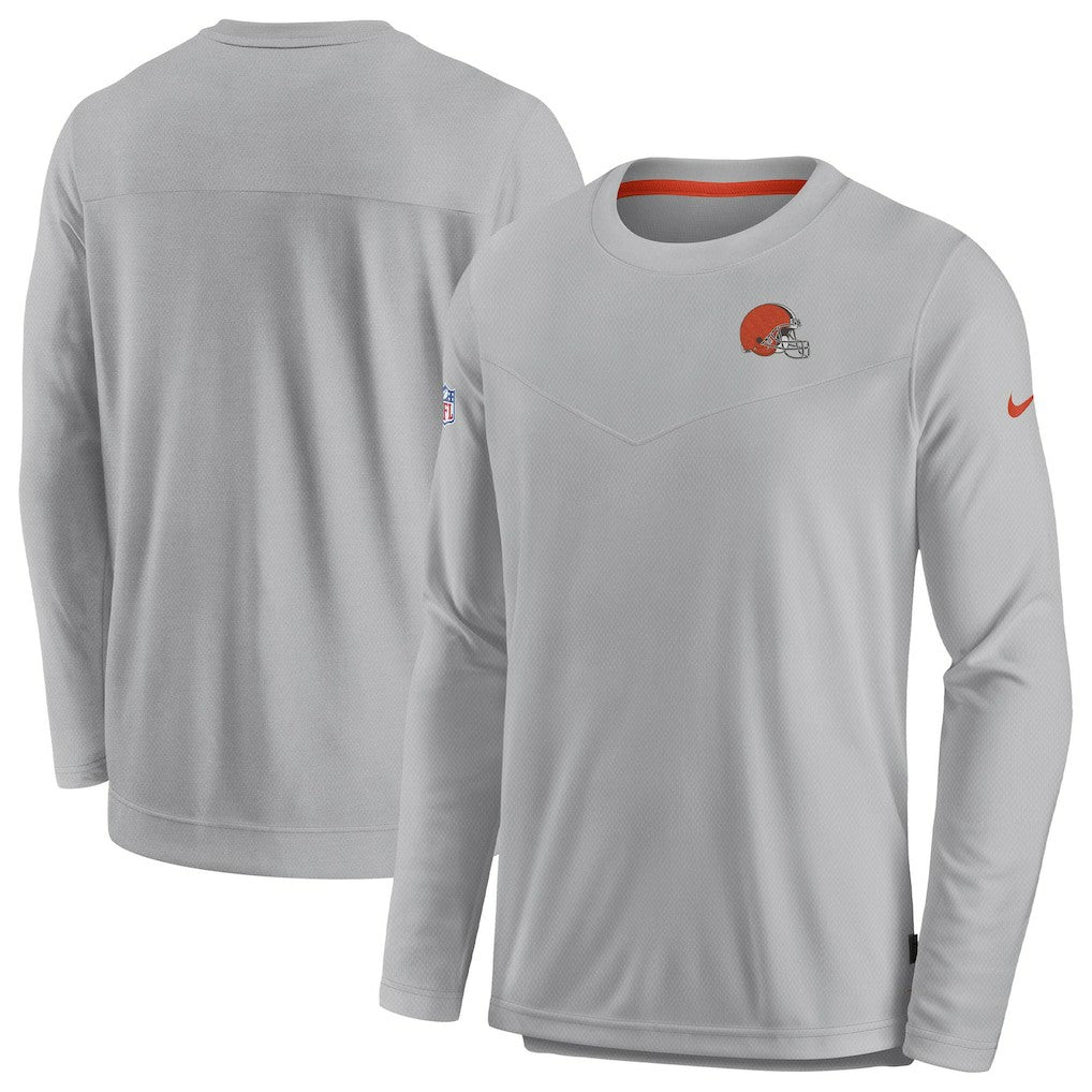 Nike Cleveland Browns Sideline Lockup Performance Pullover Sweatshirt Gray