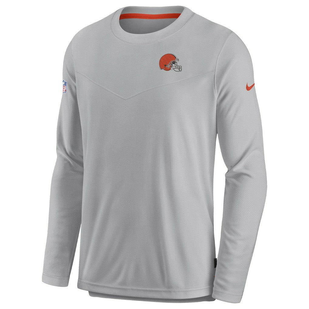 Nike Cleveland Browns Sideline Lockup Performance Pullover Sweatshirt Gray