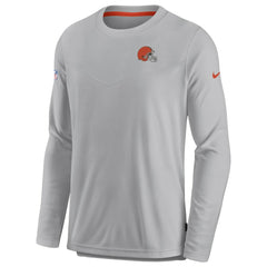 Nike Cleveland Browns Sideline Lockup Performance Pullover Sweatshirt Gray