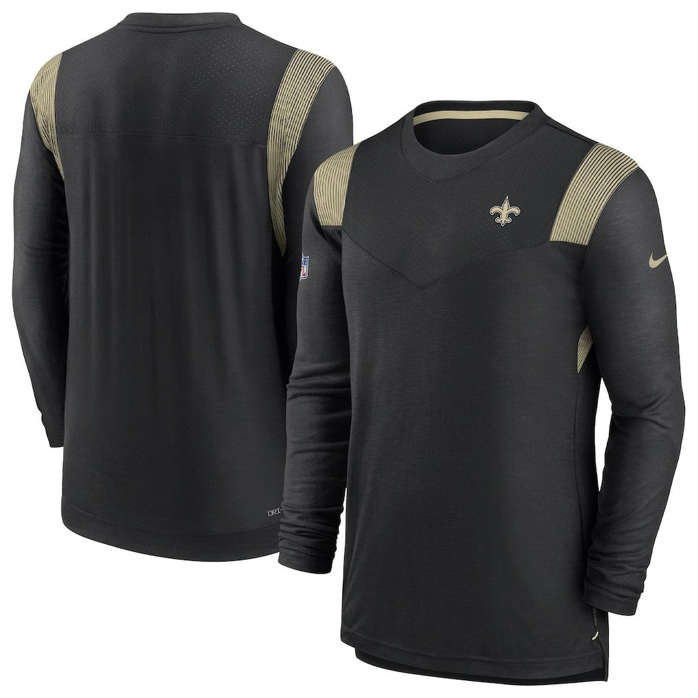 Nike New Orleans Saints Sideline Tonal Logo Performance Player Long Sleeve T-Shirt Black