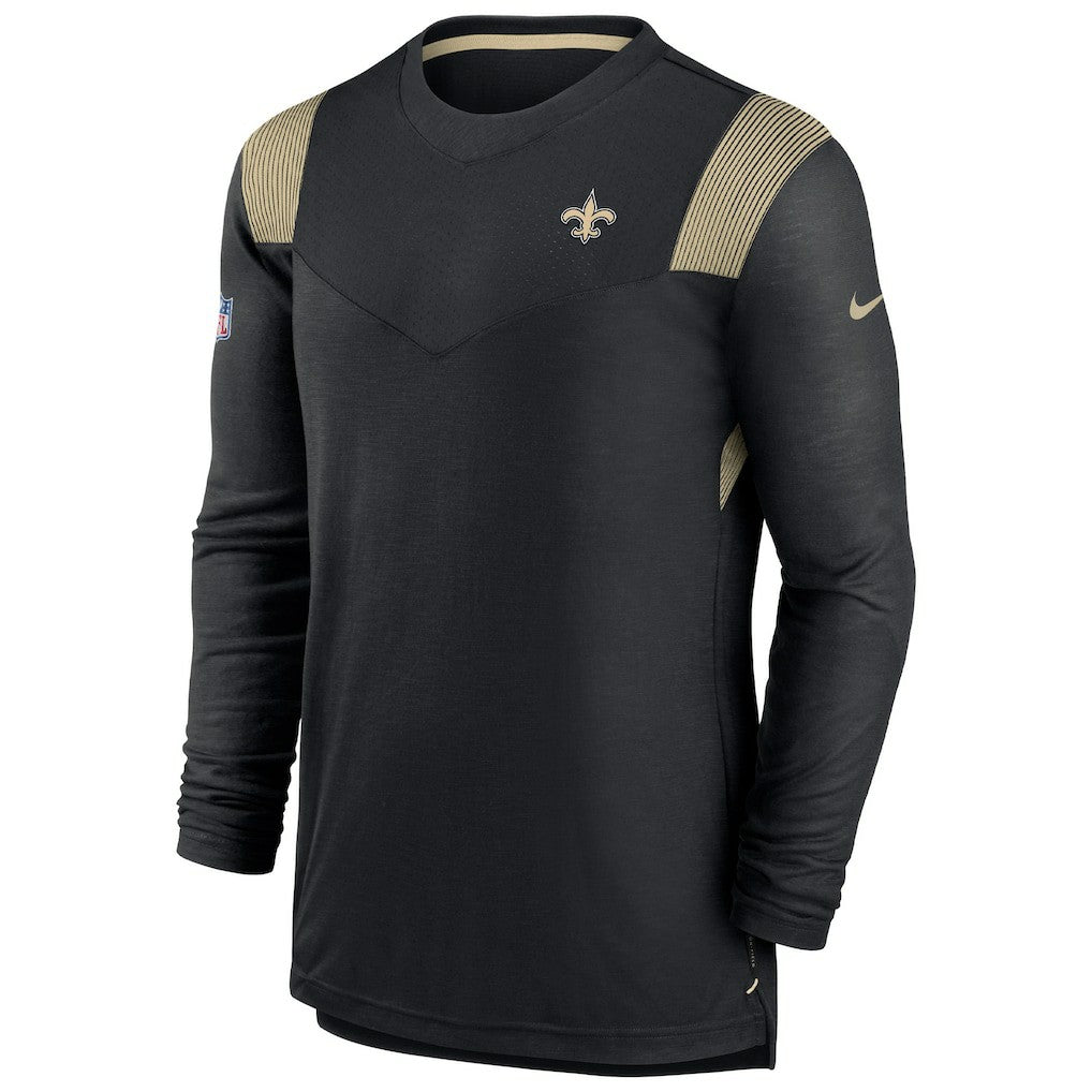 Nike New Orleans Saints Sideline Tonal Logo Performance Player Long Sleeve T-Shirt Black