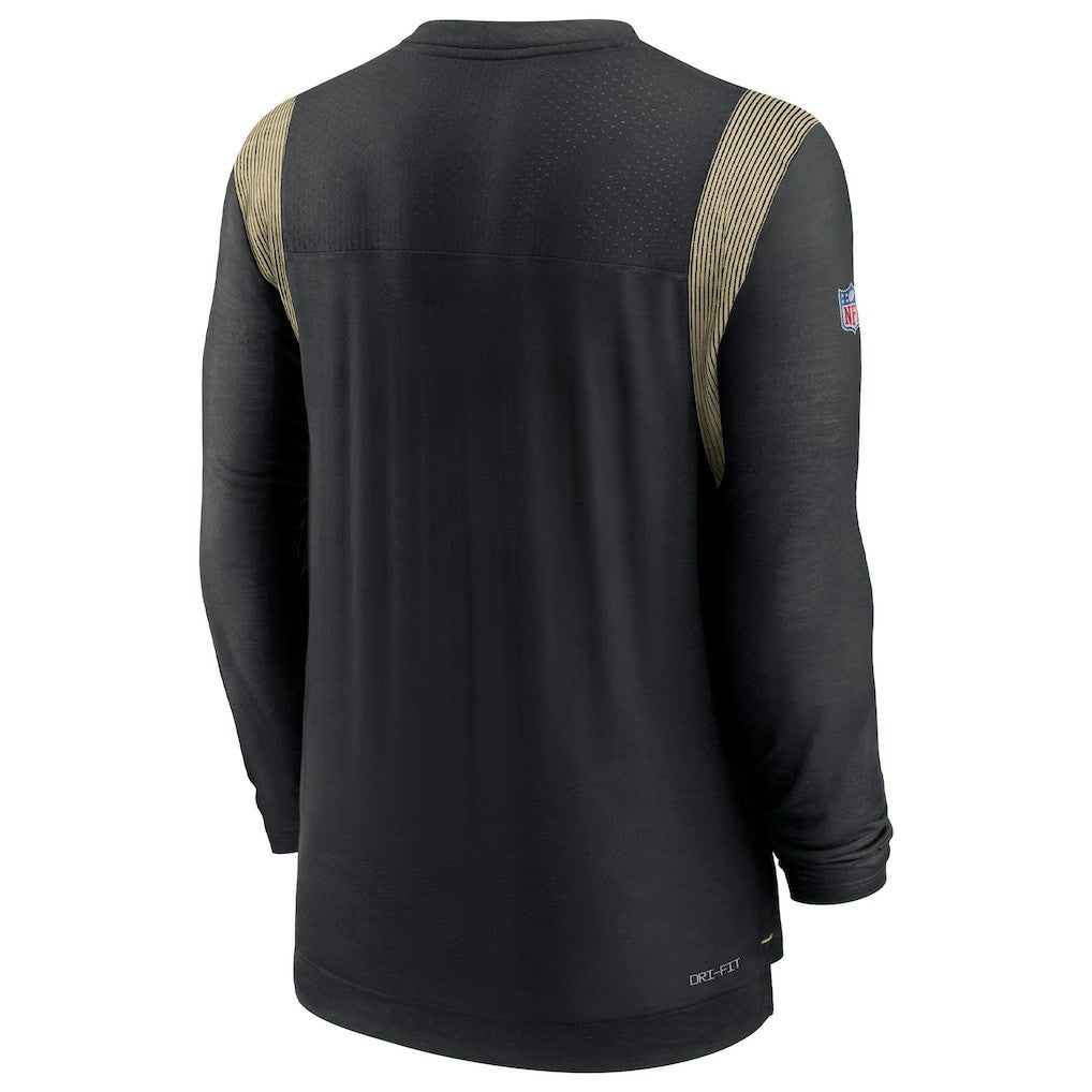 Nike New Orleans Saints Sideline Tonal Logo Performance Player Long Sleeve T-Shirt Black