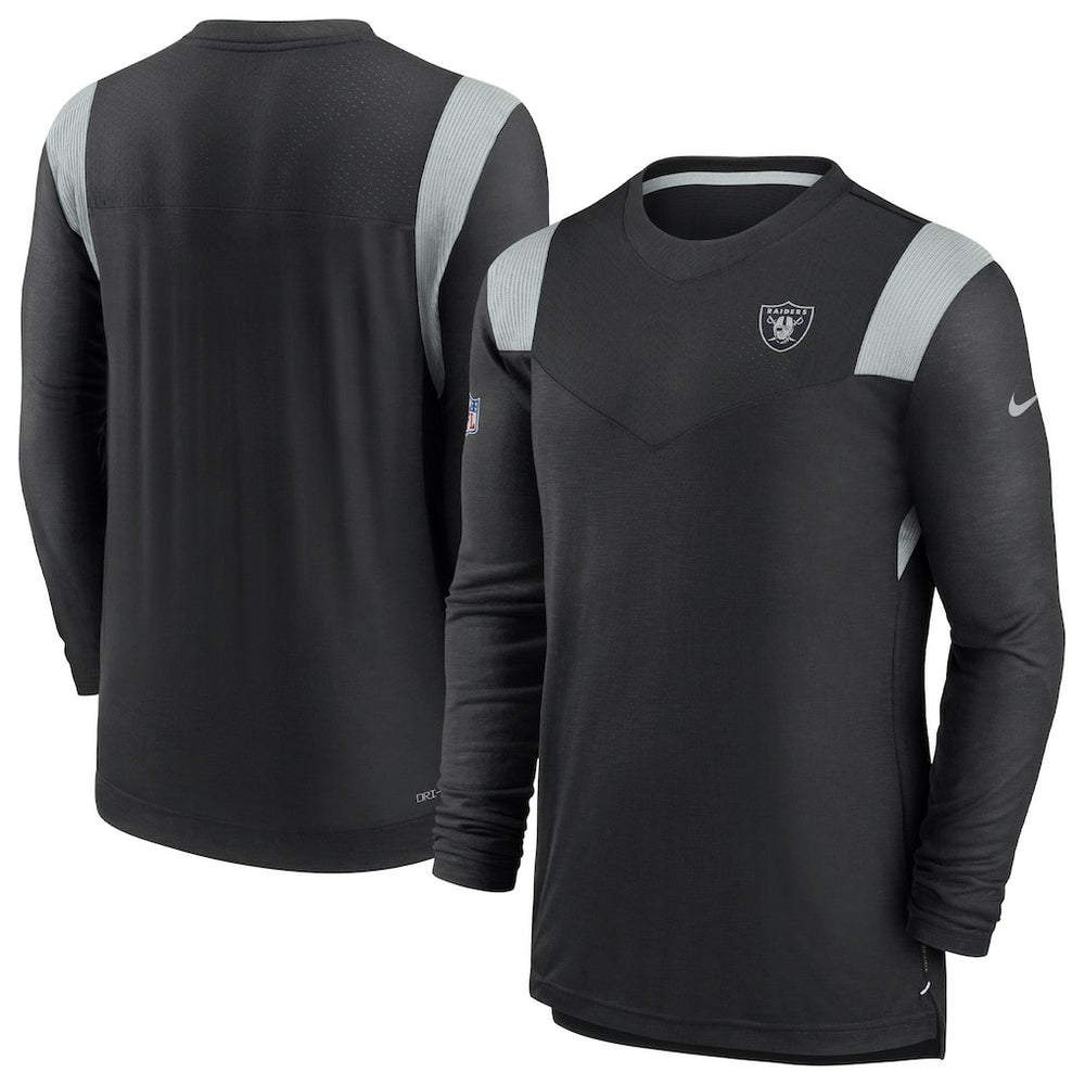 Nike Las Vegas Raiders Sideline Tonal Logo Performance Player Long Sleeve T-Shirt Black