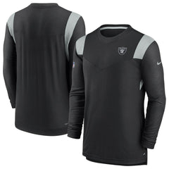 Nike Las Vegas Raiders Sideline Tonal Logo Performance Player Long Sleeve T-Shirt Black