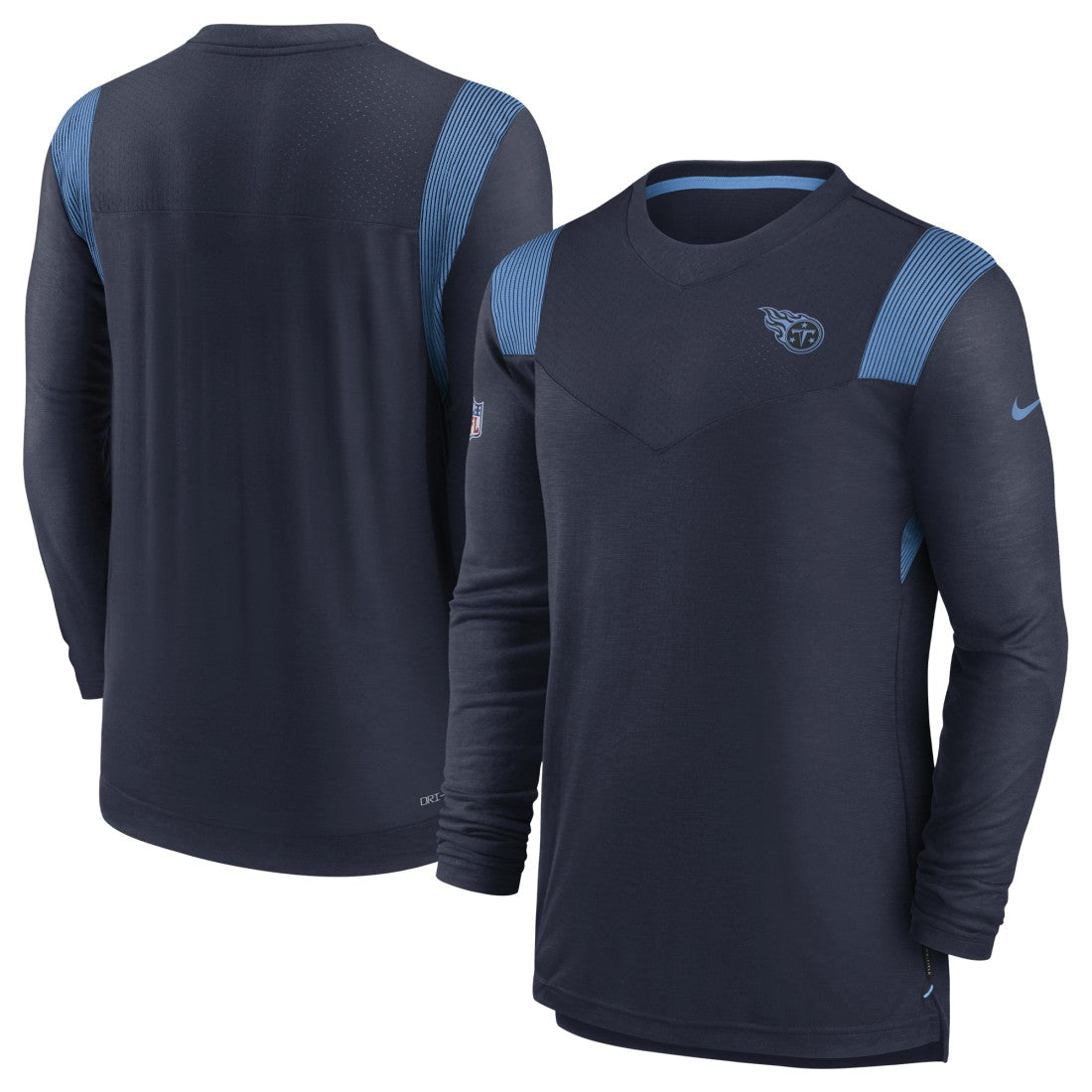 Nike Tennessee Titans Sideline Tonal Logo Performance Player Long Sleeve T-Shirt Navy