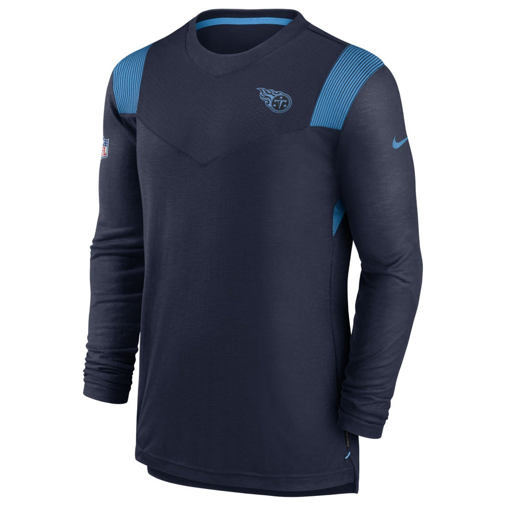 Nike Tennessee Titans Sideline Tonal Logo Performance Player Long Sleeve T-Shirt Navy