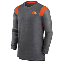 Nike Cleveland Browns Sideline Tonal Logo Performance Player Long Sleeve T-Shirt Charcoal