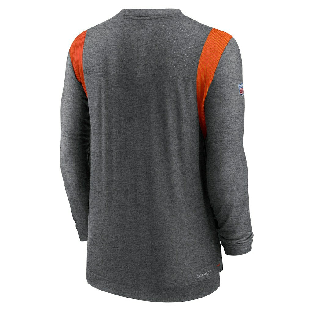 Nike Cleveland Browns Sideline Tonal Logo Performance Player Long Sleeve T-Shirt Charcoal